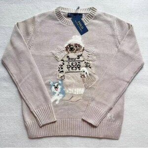 Polo Ralph Lauren Tan Sweater with Bear Motif